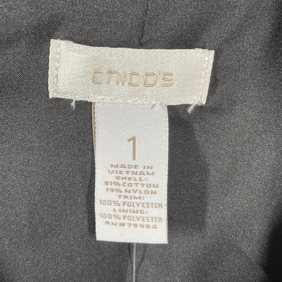 NEW Chicos Jacket Womens Small black blue floral lace blazer preppy - Picture 4 of 10